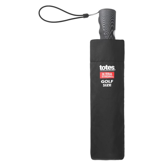 totes® XTRA STRONG Auto Open/Close Big Top Golf Double Canopy Black Umbrella (3 Section) Extra Image 2